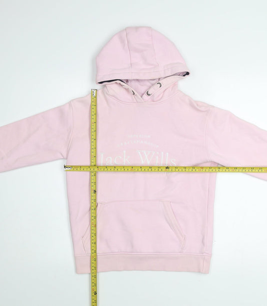 Jack Wills Girls Pink Pullover Hoodie 12-13 Years Hooded Sweatshirt
