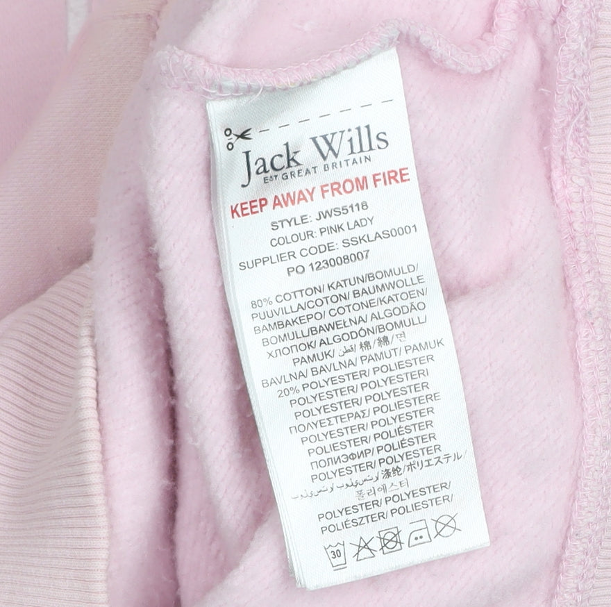 Jack Wills Girls Pink Pullover Hoodie 12-13 Years Hooded Sweatshirt