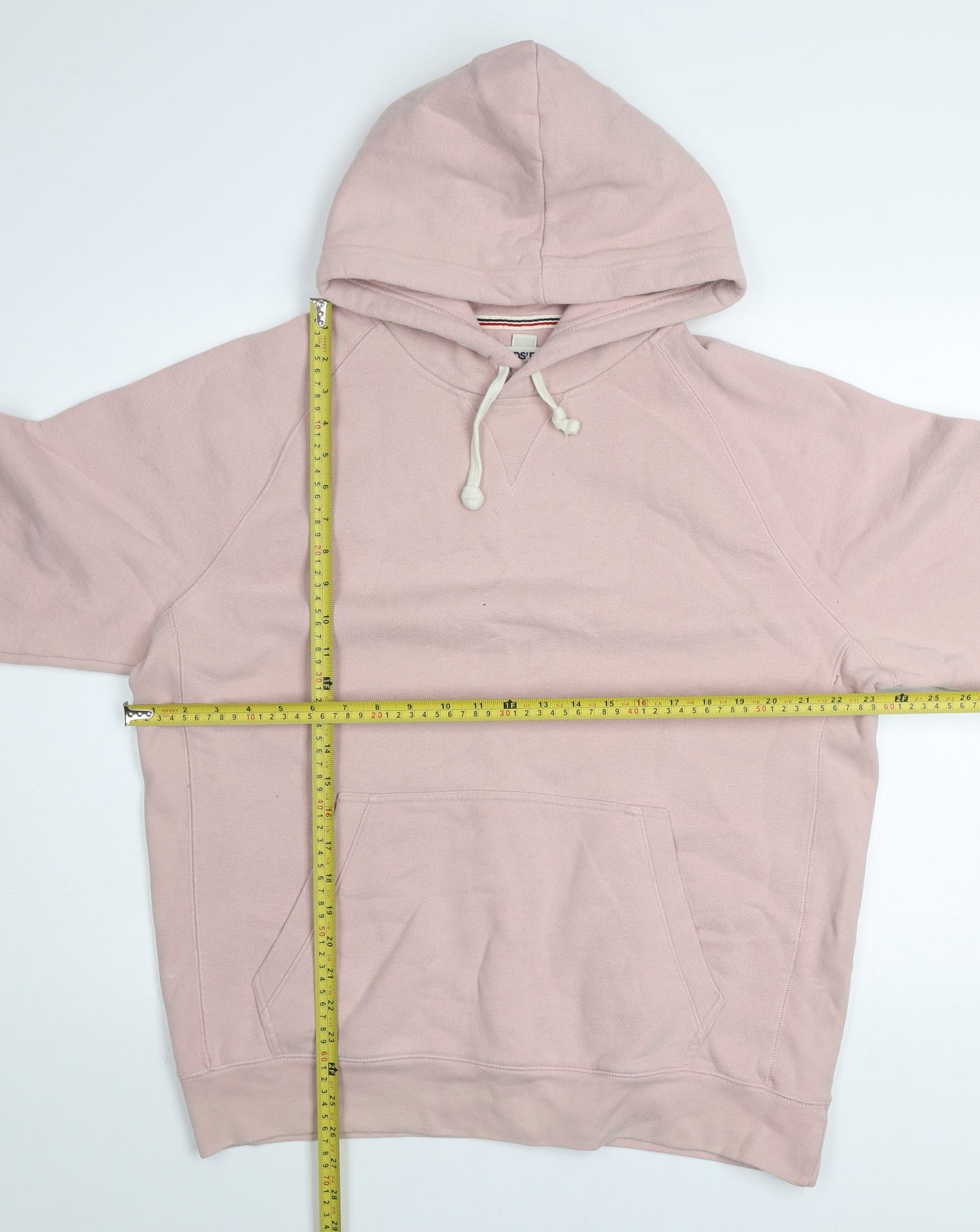 Lands' End Men's Pink Pullover Hoodie Size L Fleece Cotton Blend