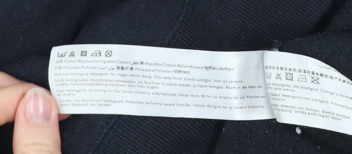 Jack Wills Womens Black Embroidered Hoodie UK 12