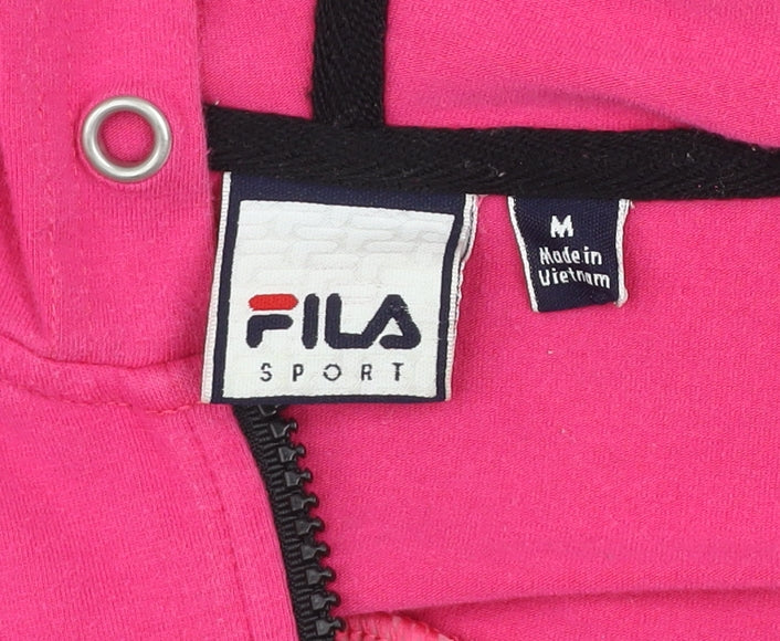 Fila Sport Women’s Pink Full Zip Hoodie Size M Cotton Blend