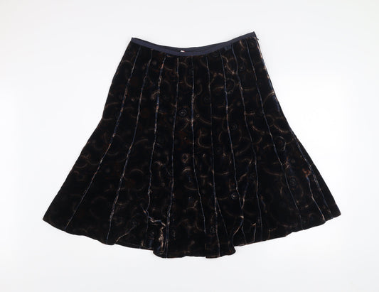 Anne Klein Womens Brown Velvet A-Line Midi Skirt Size 8