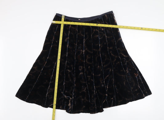 Anne Klein Womens Brown Velvet A-Line Midi Skirt Size 8