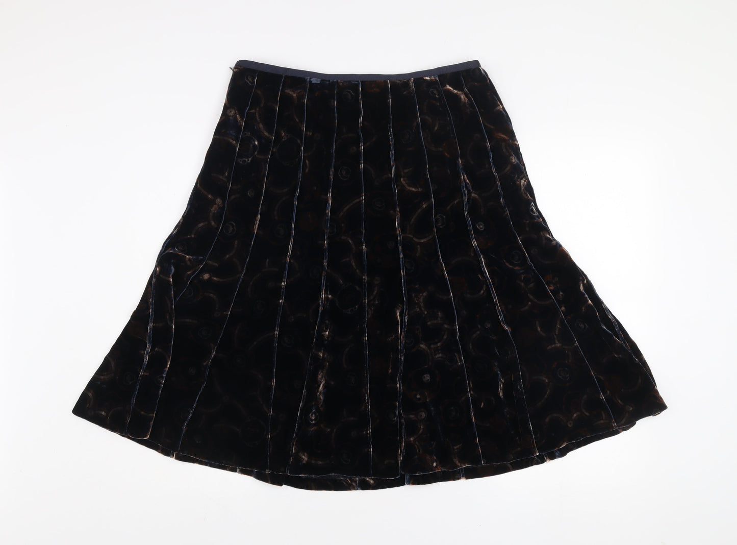 Anne Klein Womens Brown Velvet A-Line Midi Skirt Size 8
