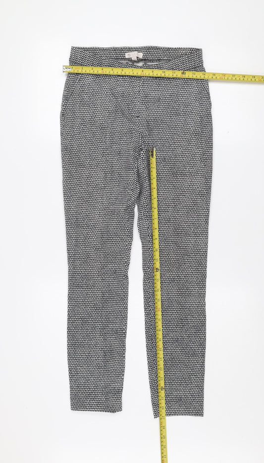 Lila Rose Womens Black Houndstooth Slim Fit Stretch Trousers UK 8