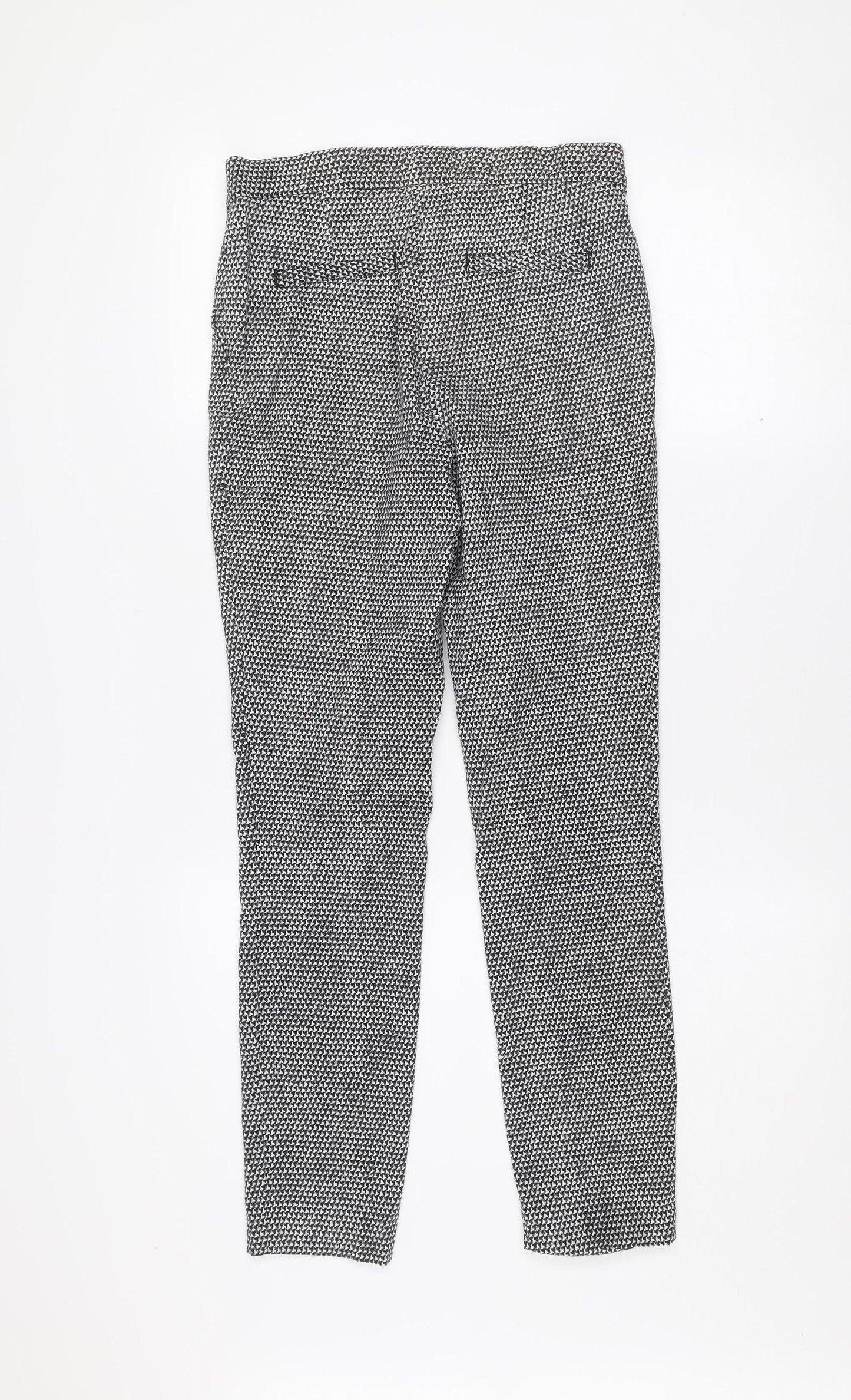 Lila Rose Womens Black Houndstooth Slim Fit Stretch Trousers UK 8