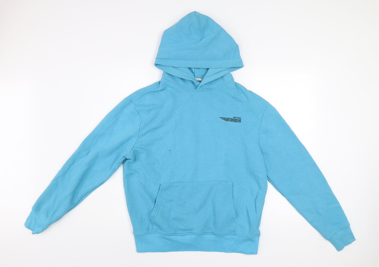 Jack Wills Men's Blue Pullover Hoodie Size S Oversized Fit