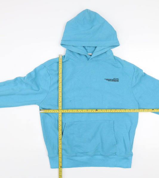Jack Wills Men's Blue Pullover Hoodie Size S Oversized Fit