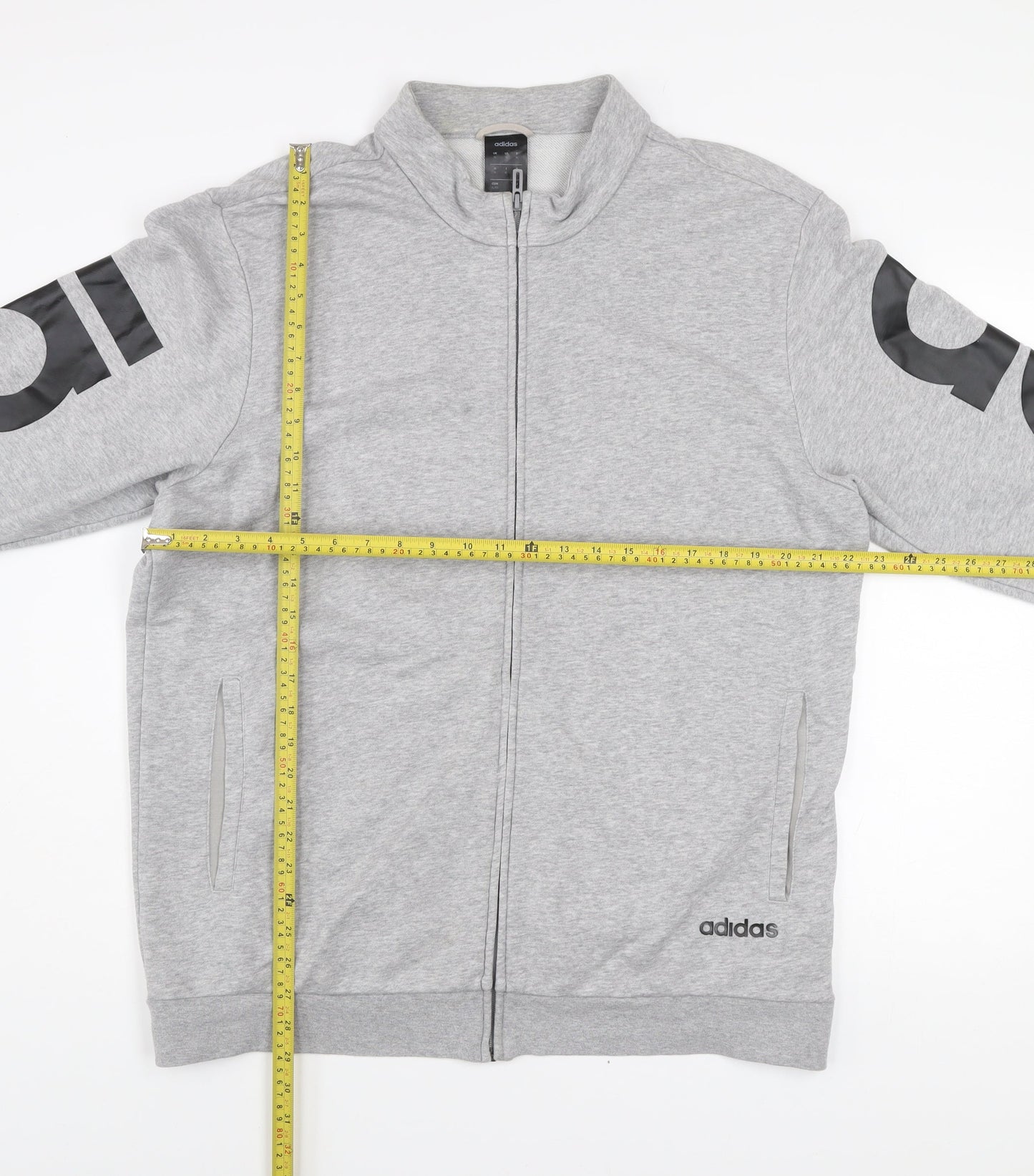 Adidas Men's Grey Full Zip Sweatshirt XL Logo Sports Top