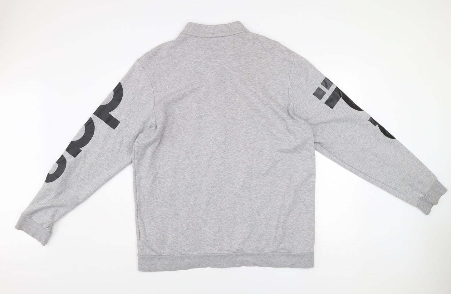 Adidas Men's Grey Full Zip Sweatshirt XL Logo Sports Top