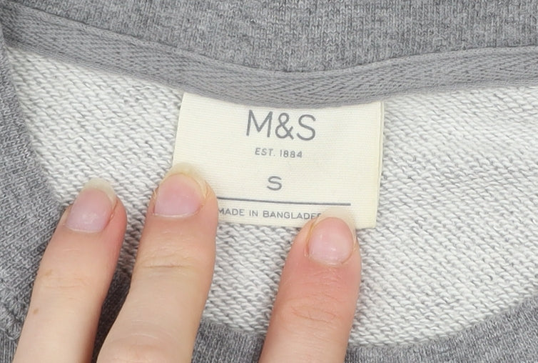 Marks and Spencer Men's Grey Small Crew Neck Pullover Sweatshirt
