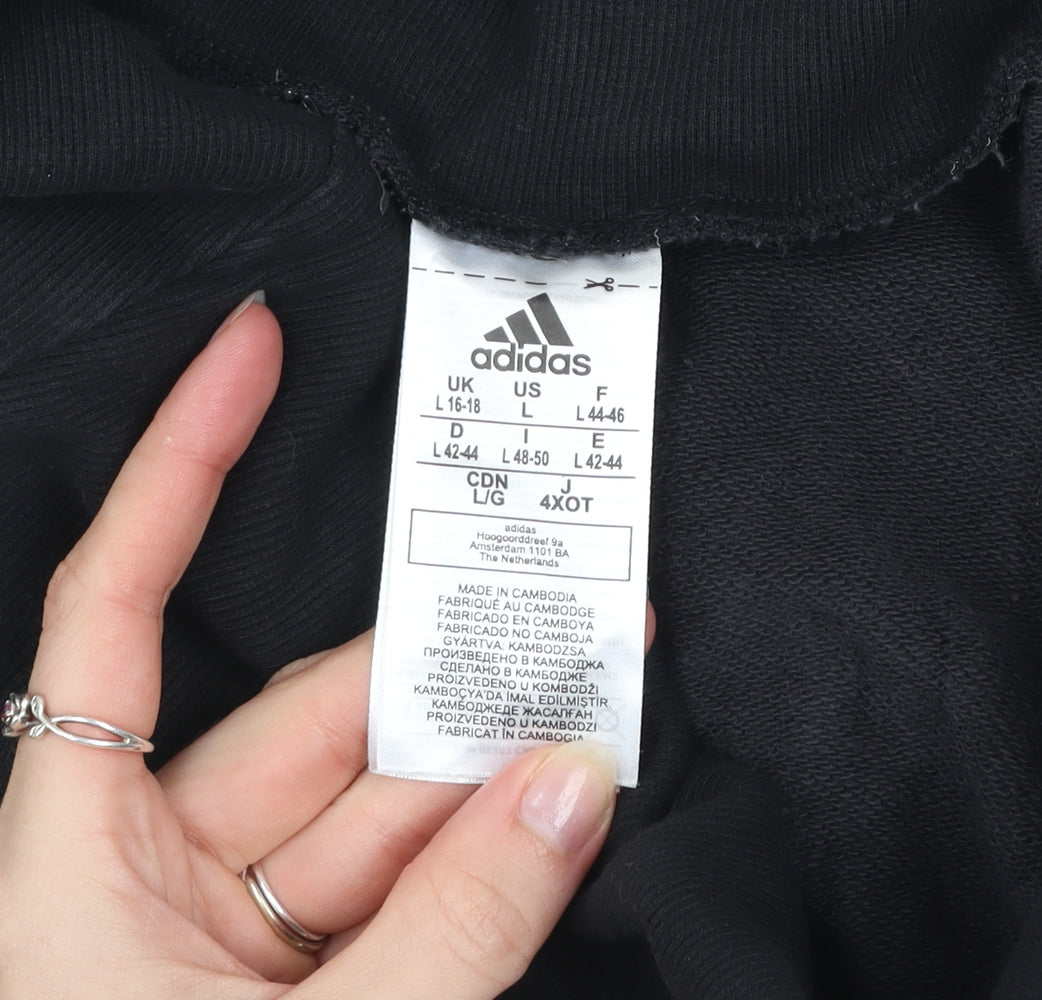 Adidas Women's Black Jogger Trousers Size 16-18 Elastic Waist Activewear