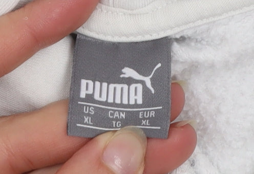 Womens UK XL Regular PUMA White Pullover Hoodie
