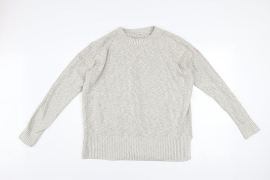 Fat Face Women Grey Cotton Blend Chunky Knit Jumper Size 18