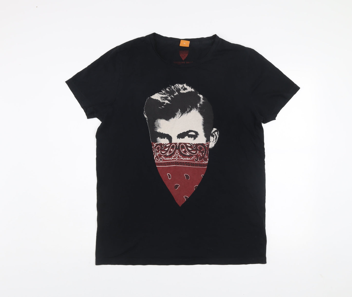 Hugo Boss Orange Mens Black XL Graphic Crew Neck Cotton T-Shirt