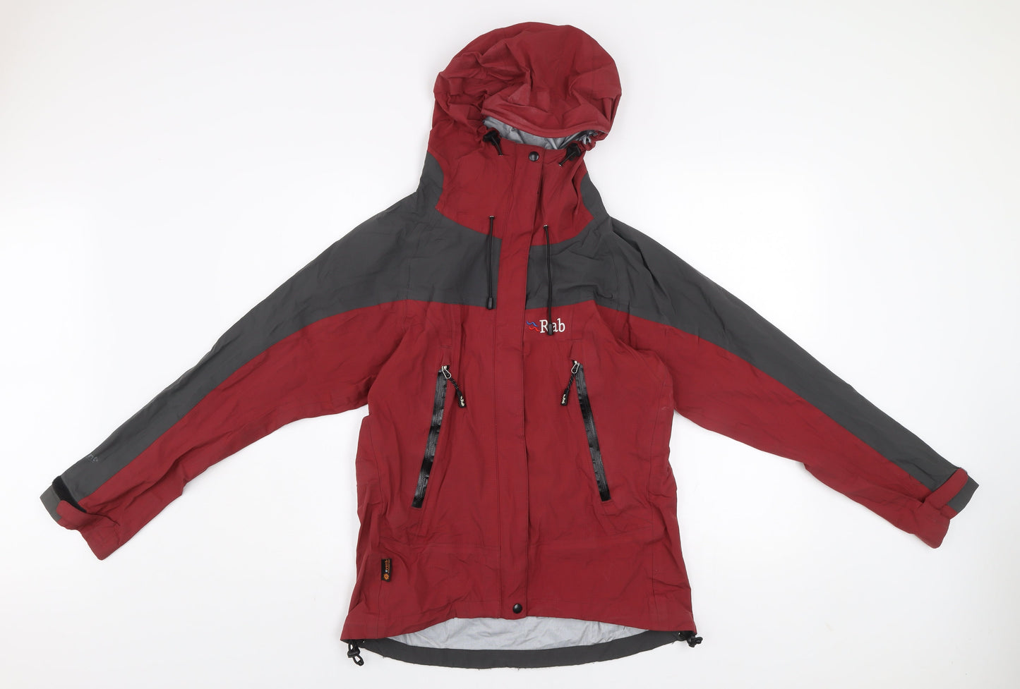 Rab Women's Red Waterproof Rain Jacket Size 10 Hooded Outdoor Coat