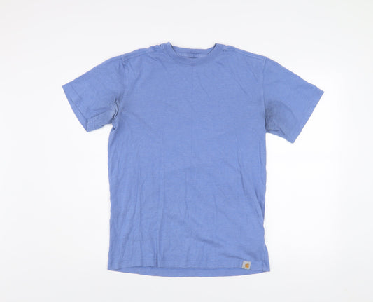 Carhartt Men's Blue Relaxed Fit Cotton Blend Crew Neck T-Shirt Size S