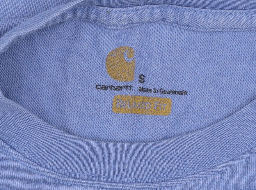 Carhartt Men's Blue Relaxed Fit Cotton Blend Crew Neck T-Shirt Size S