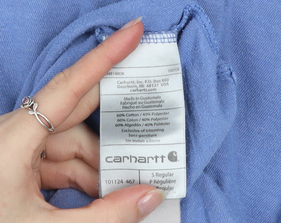 Carhartt Men's Blue Relaxed Fit Cotton Blend Crew Neck T-Shirt Size S