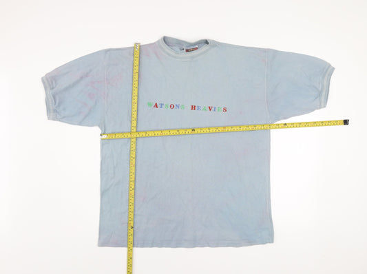 Watsons Heavies Men's Blue Vintage Cotton Crew Neck T-Shirt One Size