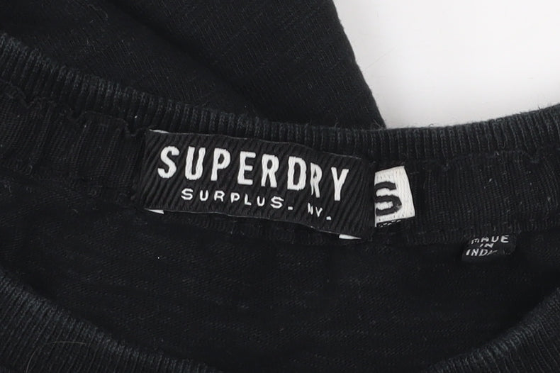 Superdry Men's Black Graphic Logo T-Shirt Size S Short Sleeve Cotton