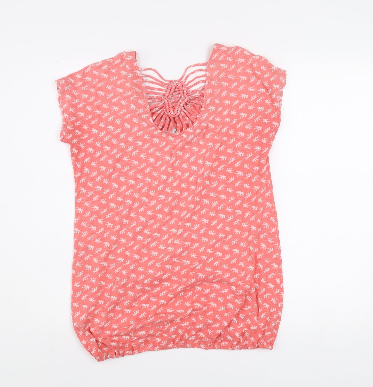 Fat Face Womens Pink Cotton Tropical Print Short Sleeve T-Shirt Size 8