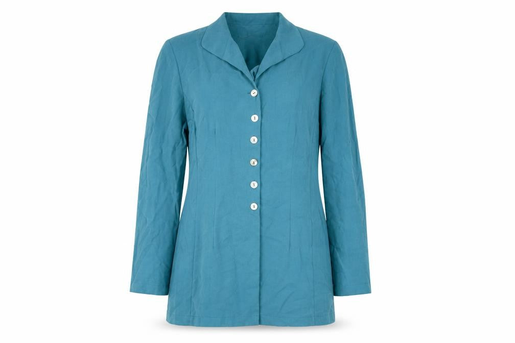 Richards Women’s Blue Long Blazer Jacket UK 12 Classic Modal
