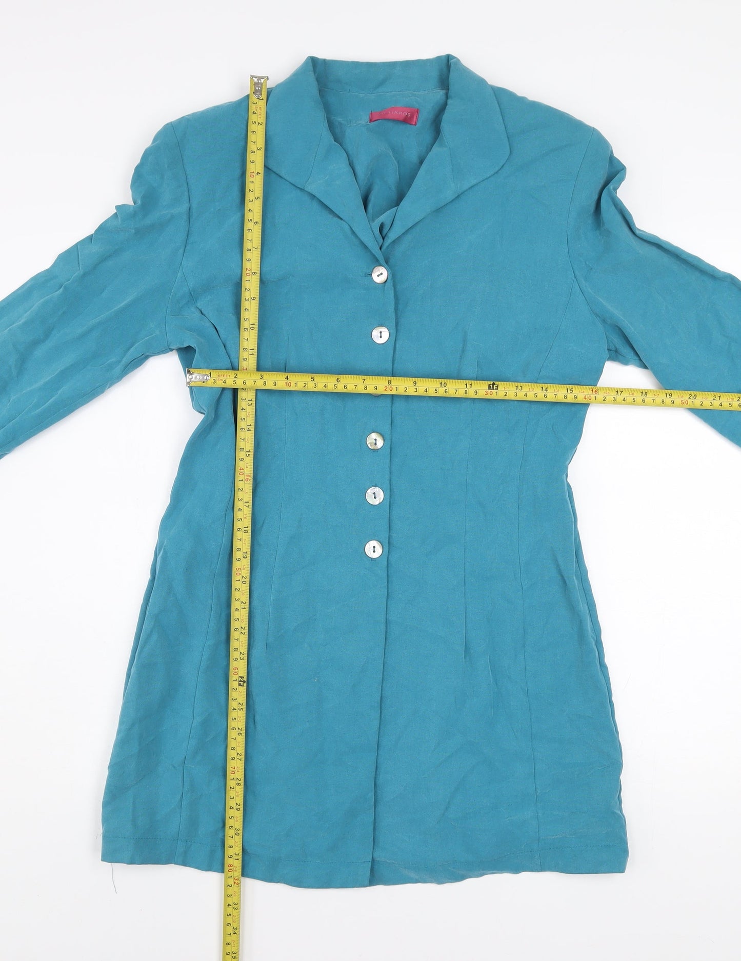 Richards Women’s Blue Long Blazer Jacket UK 12 Classic Modal