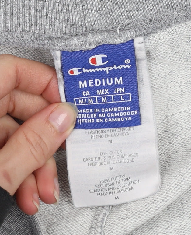 Champion Men's Grey Medium Athletic Shorts 100% Cotton Drawstring