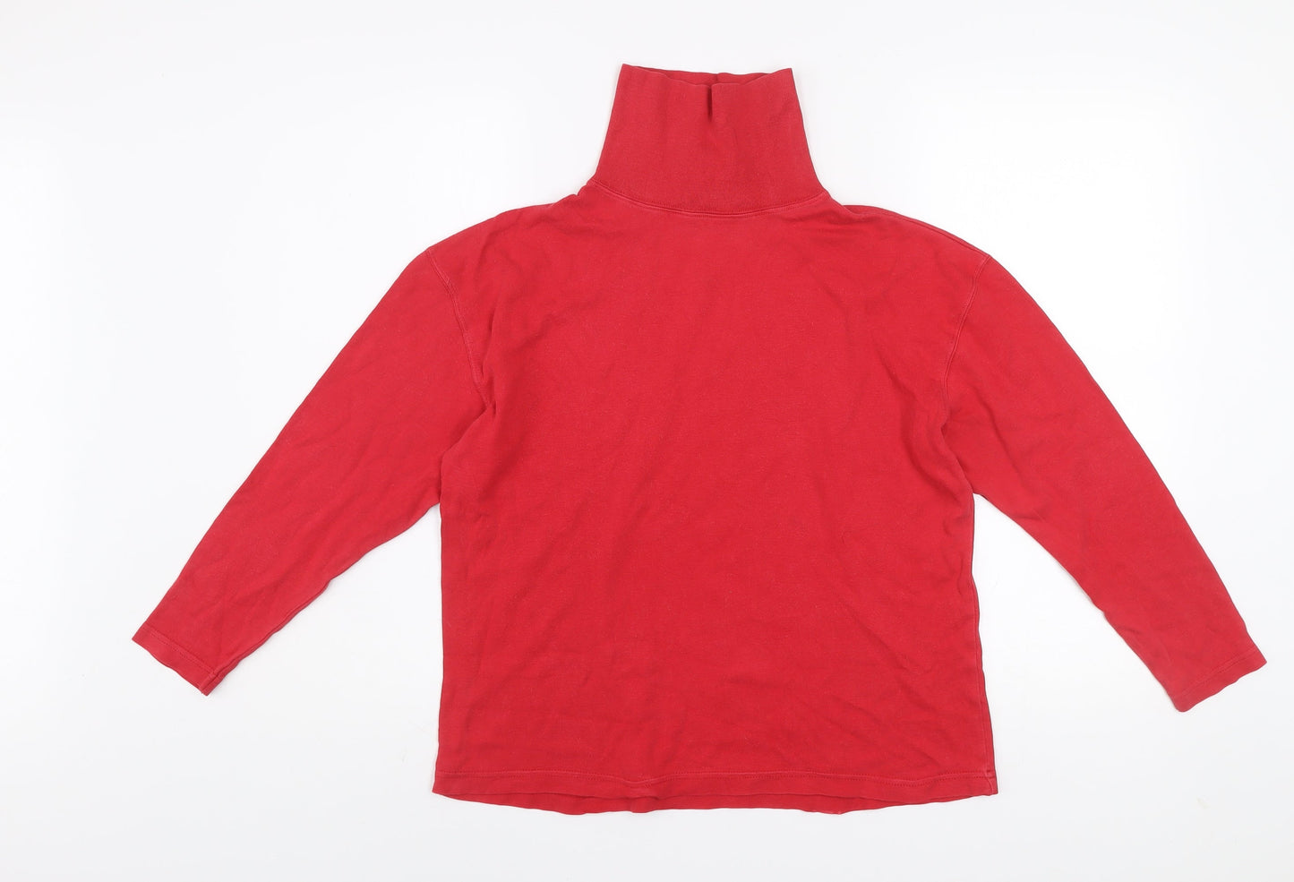 Richards Mens Red Cotton Long Sleeve Roll Neck Top Size S