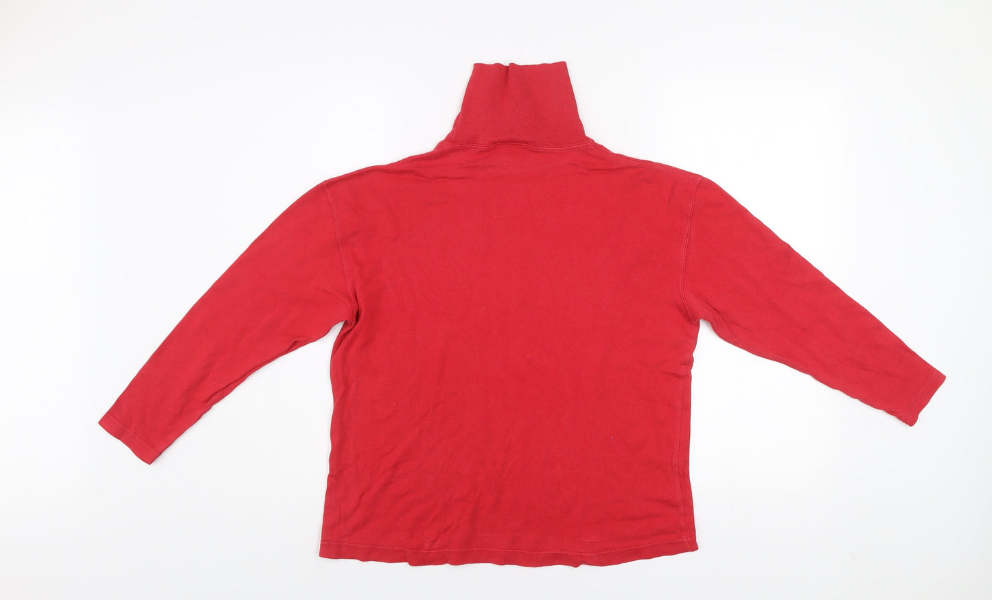 Richards Mens Red Cotton Long Sleeve Roll Neck Top Size S