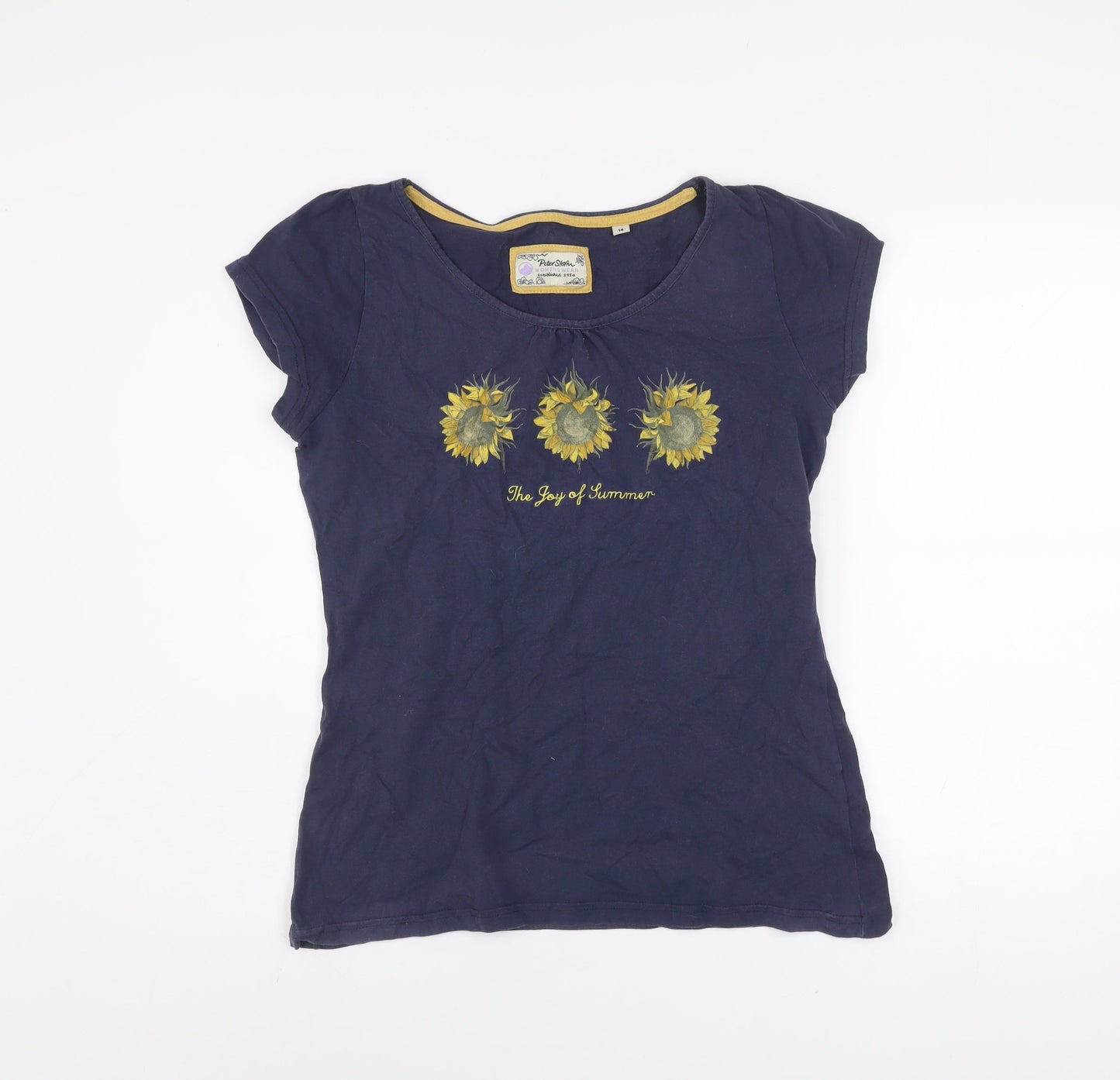 Peter Storm Women's Blue Floral Cotton T-Shirt Size 14