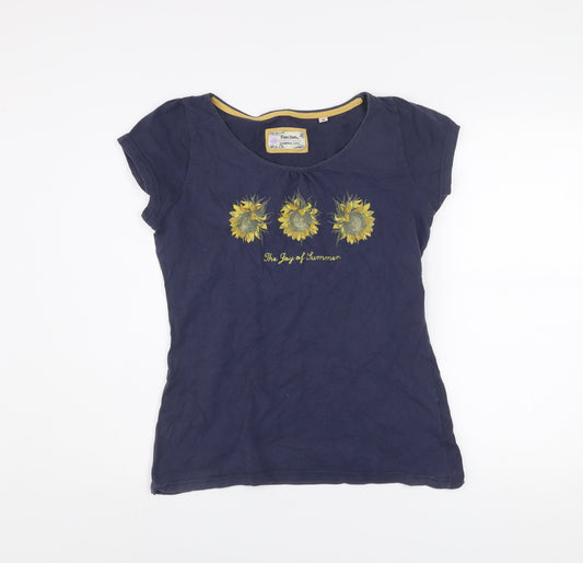 Peter Storm Women's Blue Floral Cotton T-Shirt Size 14