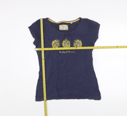 Peter Storm Women's Blue Floral Cotton T-Shirt Size 14