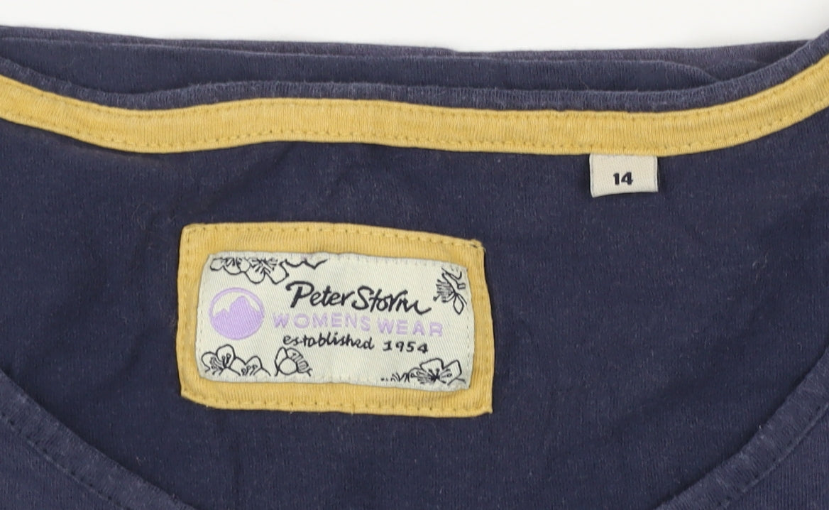 Peter Storm Women's Blue Floral Cotton T-Shirt Size 14