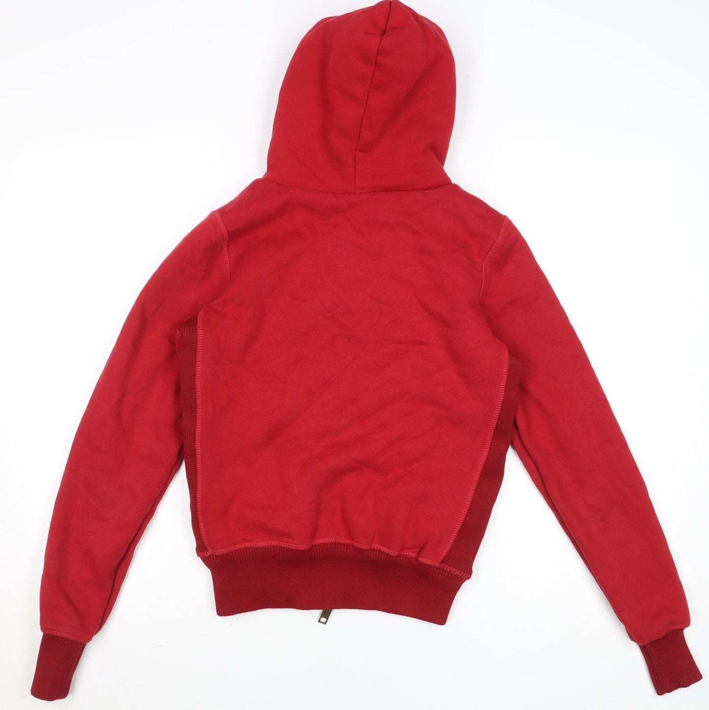 Abercrombie & Fitch Women Red Full Zip Hooded Sweatshirt M Fleece Lined