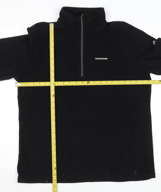 Craghoppers Women's Black Fleece Pullover Sweatshirt UK 16 1/2 Zip