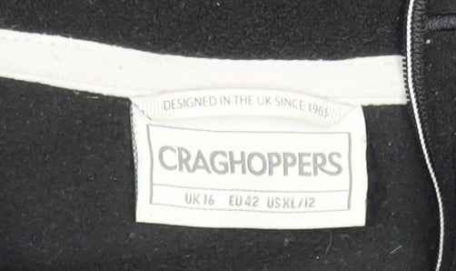 Craghoppers Women's Black Fleece Pullover Sweatshirt UK 16 1/2 Zip