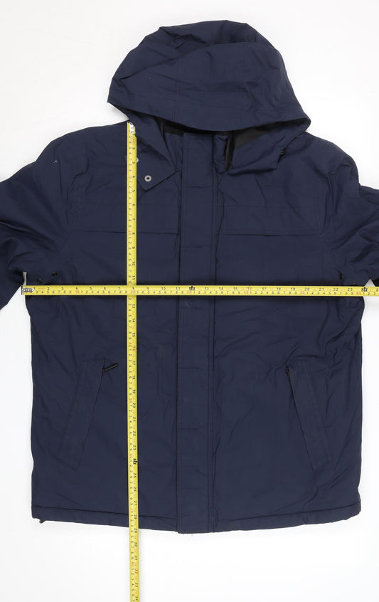 Fat Face Men's Blue L Parka Jacket Hooded Water Resistant Winter Coat