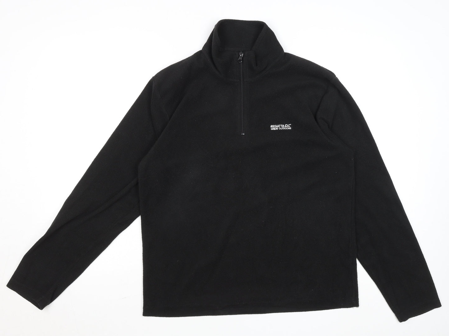 Regatta Men's Black Fleece 1/4 Zip Pullover Top Size M