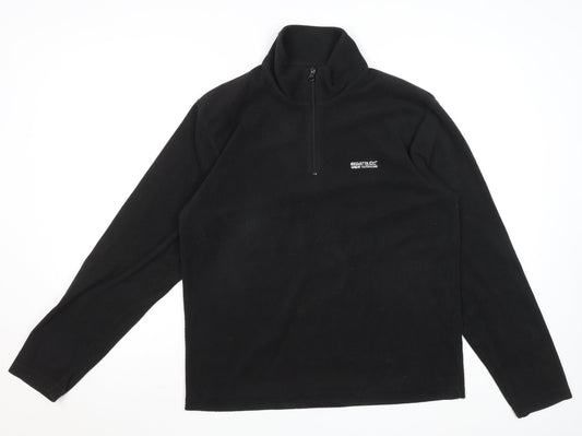 Regatta Men's Black Fleece 1/4 Zip Pullover Top Size M