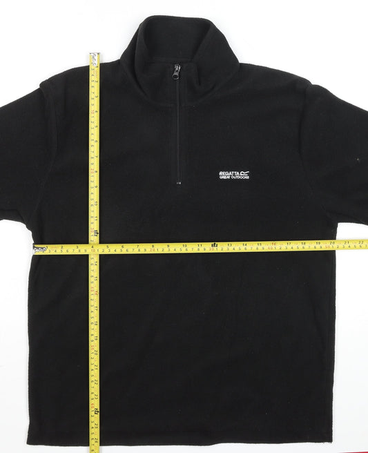 Regatta Men's Black Fleece 1/4 Zip Pullover Top Size M