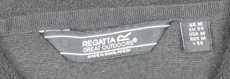 Regatta Men's Black Fleece 1/4 Zip Pullover Top Size M