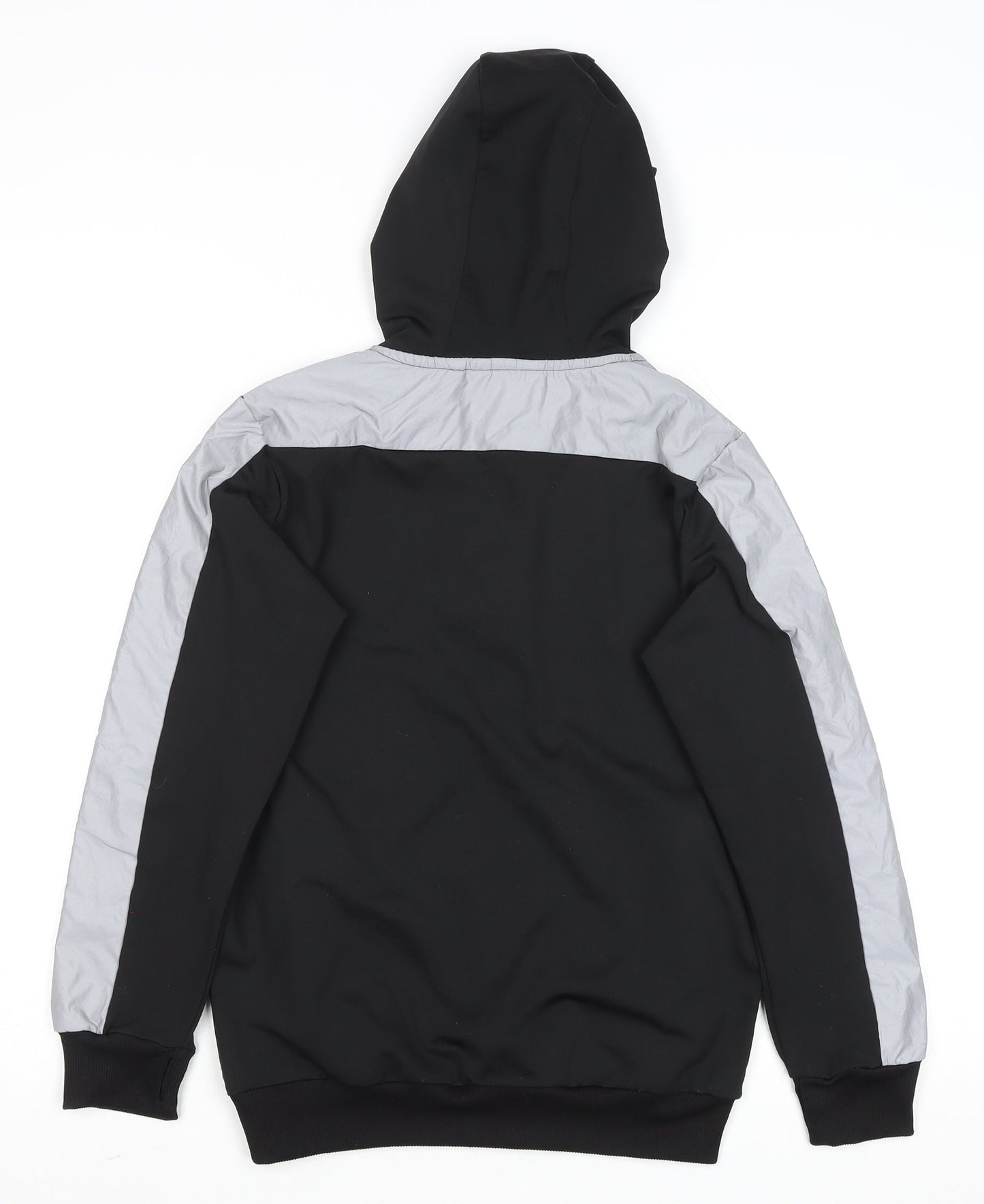 Sonneti Boys Black & Grey 1/4 Zip Hooded Sweatshirt 10-12 Years Polyester Blend