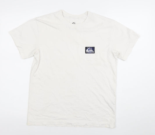 Quiksilver Men's White Small Regular Fit Cotton Surf T-Shirt