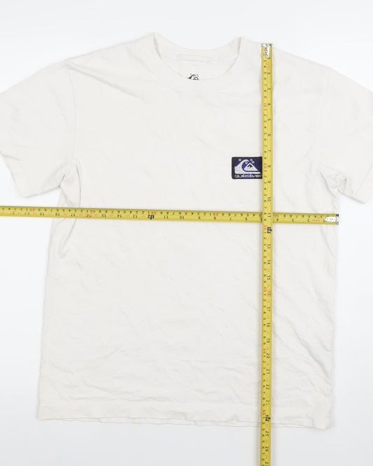 Quiksilver Men's White Small Regular Fit Cotton Surf T-Shirt