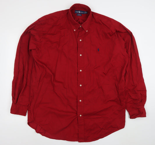 Ralph Lauren Men’s Red Blaire XL Cotton Long Sleeve Button-Down Shirt