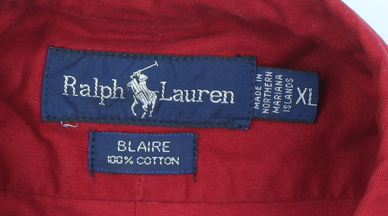 Ralph Lauren Men’s Red Blaire XL Cotton Long Sleeve Button-Down Shirt