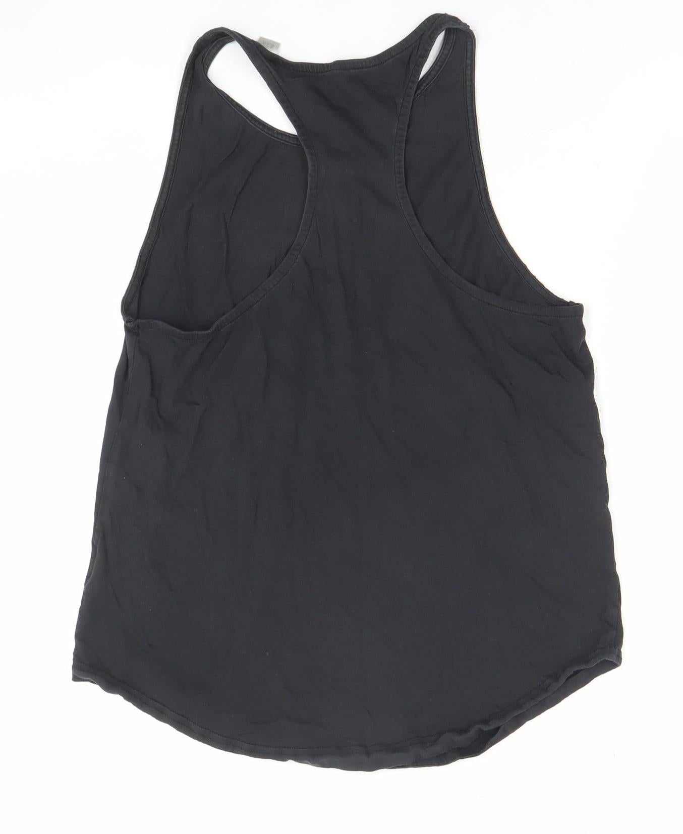 adidas Womens Black Cotton Racerback Tank Top Size S