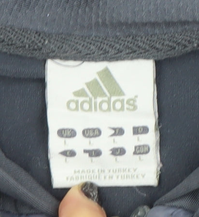 Adidas Women’s Grey Full Zip Hoodie L Hooded Sportswear